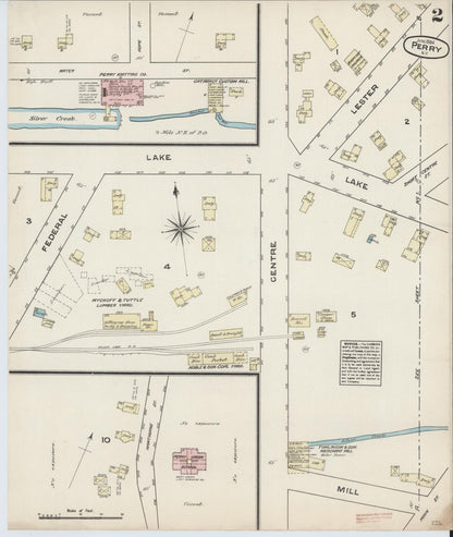 Sanborn Fire Insurance Map from Perry, Wyoming County, New York (1884), Sheet #0002 - Complete Map Set gallery image, historic Sanborn map, vintage wall art, Perry Wyoming