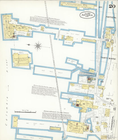 Sanborn Fire Insurance Map from Astoria, Clatsop County, Oregon (1896), Sheet #0020 - Complete Map Set gallery image, historic Sanborn map, vintage wall art, Oregon Oregon