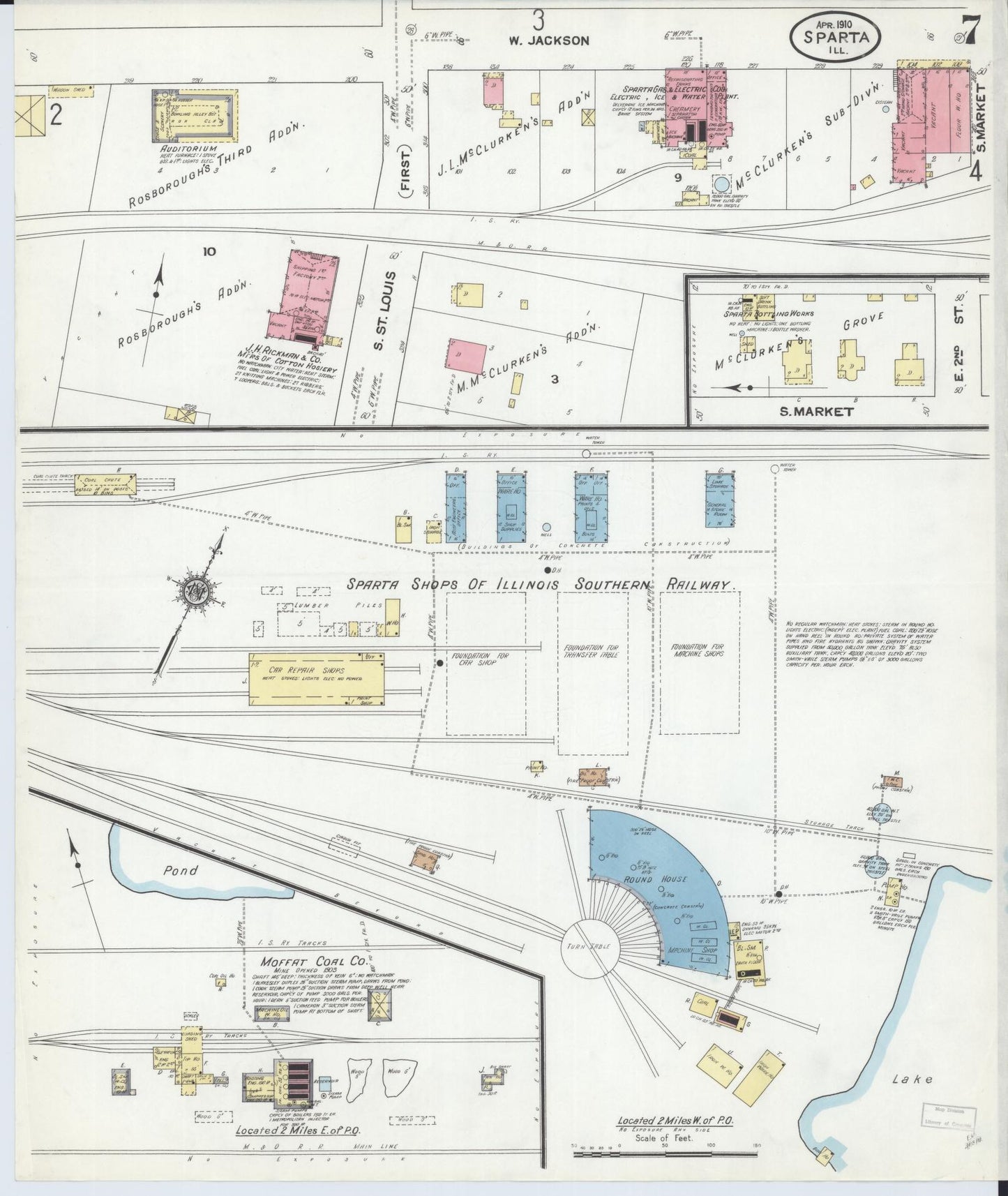 Sanborn Fire Insurance Map from Sparta, Randolph County, Illinois (1910), Sheet #0007 - Complete Map Set gallery image, historic Sanborn map, vintage wall art, Illinois Illinois