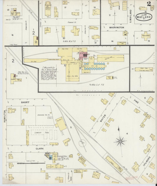 Sanborn Fire Insurance Map from Wayland, Steuben County, New York (1897), Sheet #0002 - Historic Sanborn Fire Insurance Map Print, vintage old map wall art, antique decor, genealogy gift, New York New York map