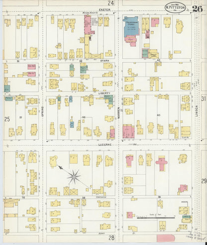 Sanborn Fire Insurance Map from Pittston, Luzerne County, Pennsylvania (1903), Sheet #0026 - Complete Map Set gallery image, historic Sanborn map, vintage wall art, Pennsylvania Pennsylvania