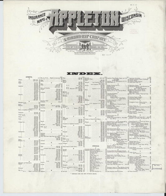 Appleton, Outagamie County, Wisconsin (1911) – Sanborn Fire Insurance Map – Map View