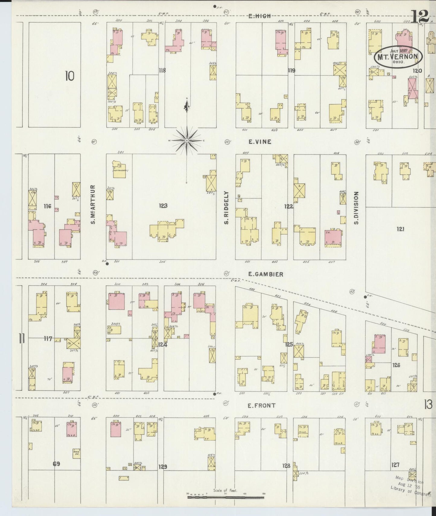 Sanborn Fire Insurance Map from Mount Vernon, Knox County, Ohio (1897), Sheet #0012 - Complete Map Set gallery image, historic Sanborn map, vintage wall art, Ohio Ohio