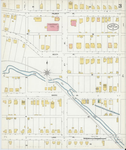 Sanborn Fire Insurance Map from Patton, Cambria County, Pennsylvania (1903), Sheet #0003 - Historic Sanborn Fire Insurance Map Print, vintage old map wall art, antique decor, genealogy gift, Pennsylvania Pennsylvania map