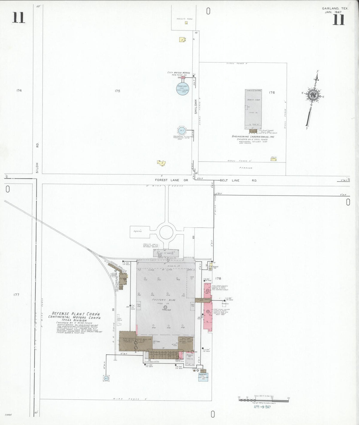 Sanborn Fire Insurance Map from Garland, Dallas County, Texas (1947), Sheet #0011 - Complete Map Set gallery image, historic Sanborn map, vintage wall art, Texas Texas