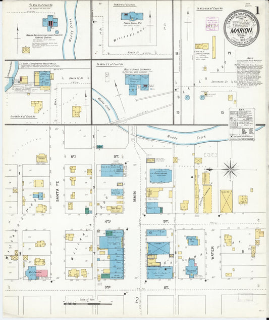 Sanborn Fire Insurance Map from Marion, Marion County, Kansas. (1905) – Historic Sanborn Fire Insurance Map Print