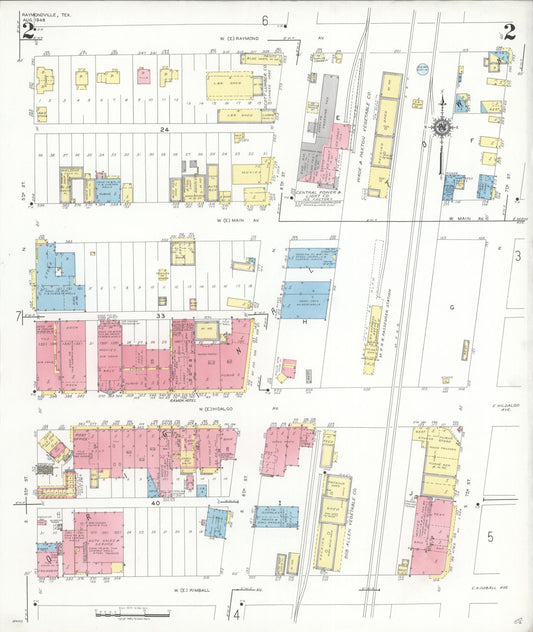 Sanborn Fire Insurance Map from Raymondville, Willacy County, Texas (1948), Sheet #0002 - Historic Sanborn Fire Insurance Map Print, vintage old map wall art, antique decor, genealogy gift, Texas Texas map