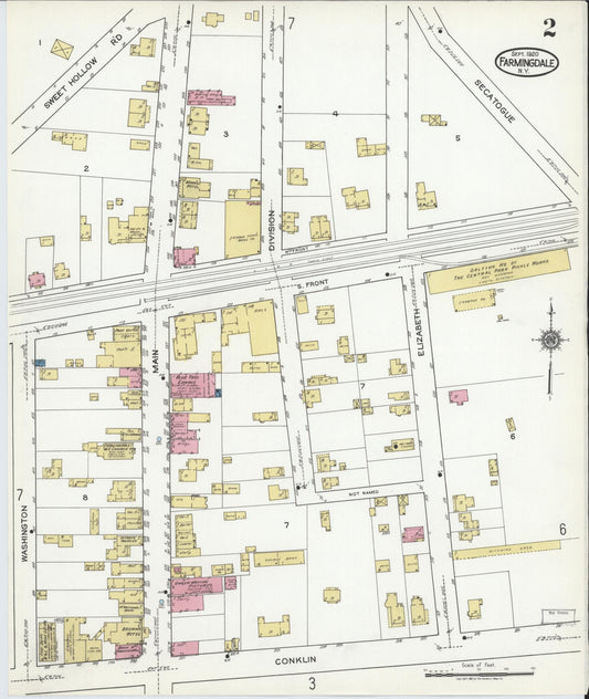Sanborn Fire Insurance Map from Farmingdale, Nassau County, New York (1920), Sheet #0002 - Historic Sanborn Fire Insurance Map Print, vintage old map wall art, antique decor, genealogy gift, New York New York map