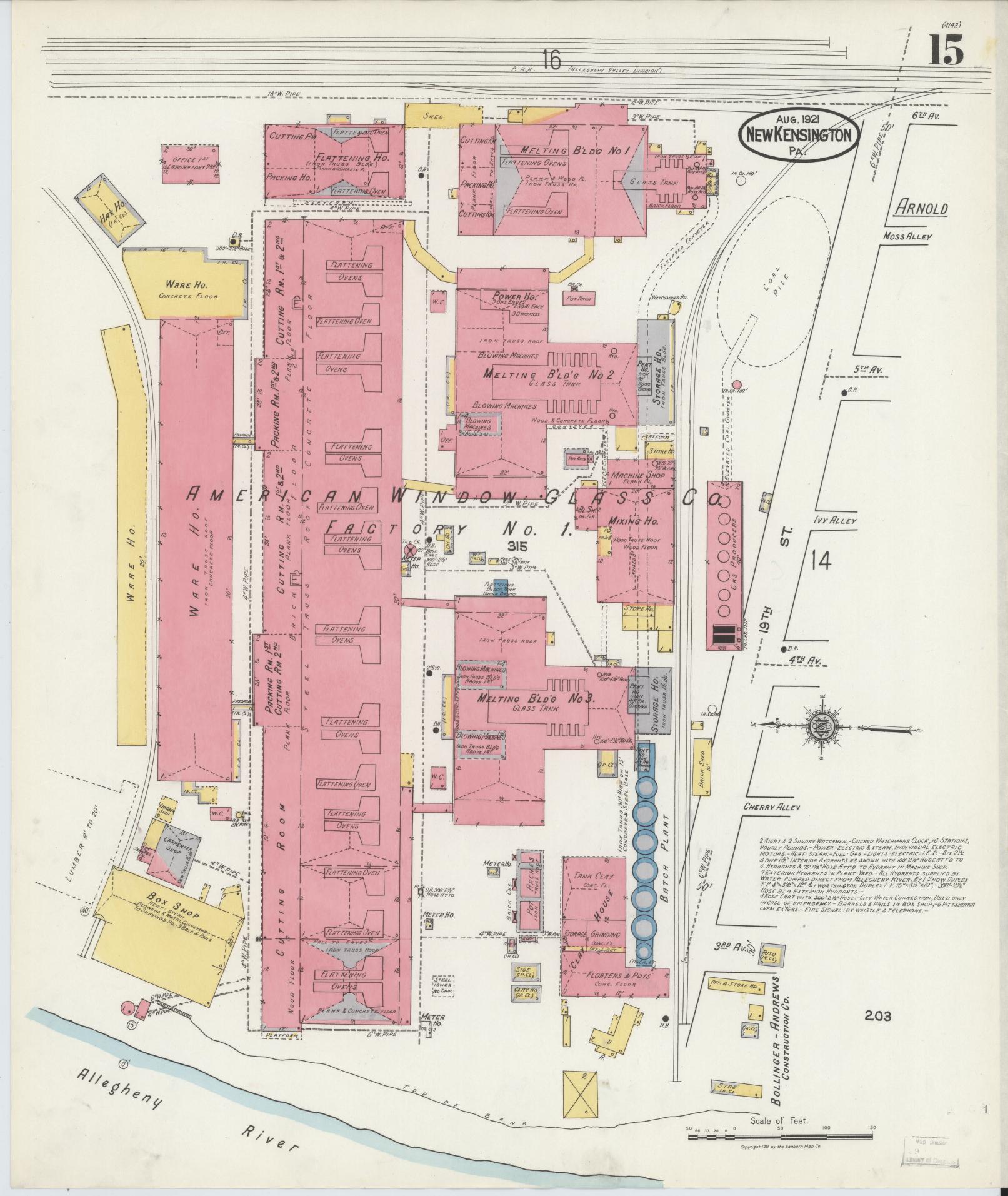 Sanborn Fire Insurance Map from New Kensington, Westmoreland County, Pennsylvania (1921), Sheet #0015 - Complete Map Set gallery image, historic Sanborn map, vintage wall art, Pennsylvania Pennsylvania