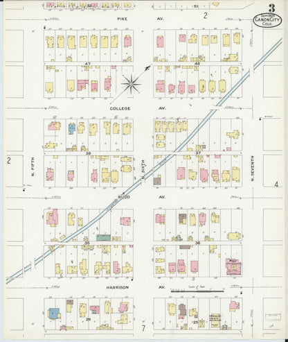 Sanborn Fire Insurance Map from Canon City, Fremont County, Colorado (1908), Sheet #0003 - Complete Map Set gallery image, historic Sanborn map, vintage wall art, Colorado Colorado