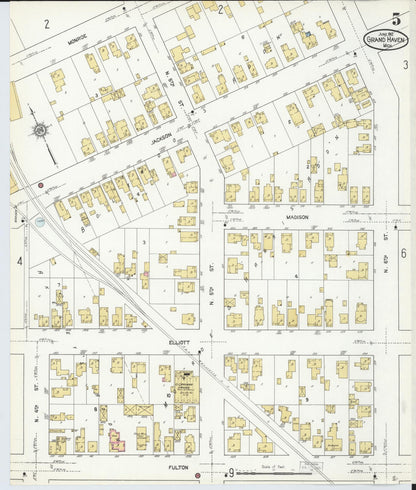 Sanborn Fire Insurance Map from Grand Haven, Ottawa County, Michigan (1912), Sheet #0005 - Complete Map Set gallery image, historic Sanborn map, vintage wall art, Michigan Michigan