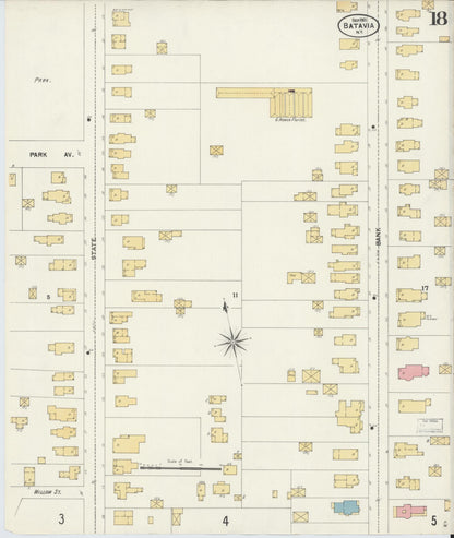 Sanborn Fire Insurance Map from Batavia, Genesee County, New York (1901), Sheet #0018 - Complete Map Set gallery image, historic Sanborn map, vintage wall art, New York New York