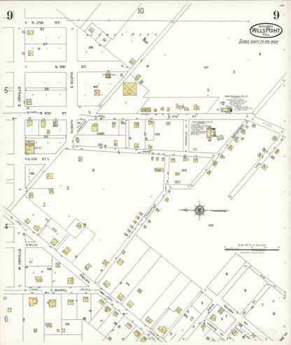 Sanborn Fire Insurance Map from Wills Point, Van Zandt County, Texas (1923), Sheet #0009 - Complete Map Set gallery image, historic Sanborn map, vintage wall art, Texas Texas