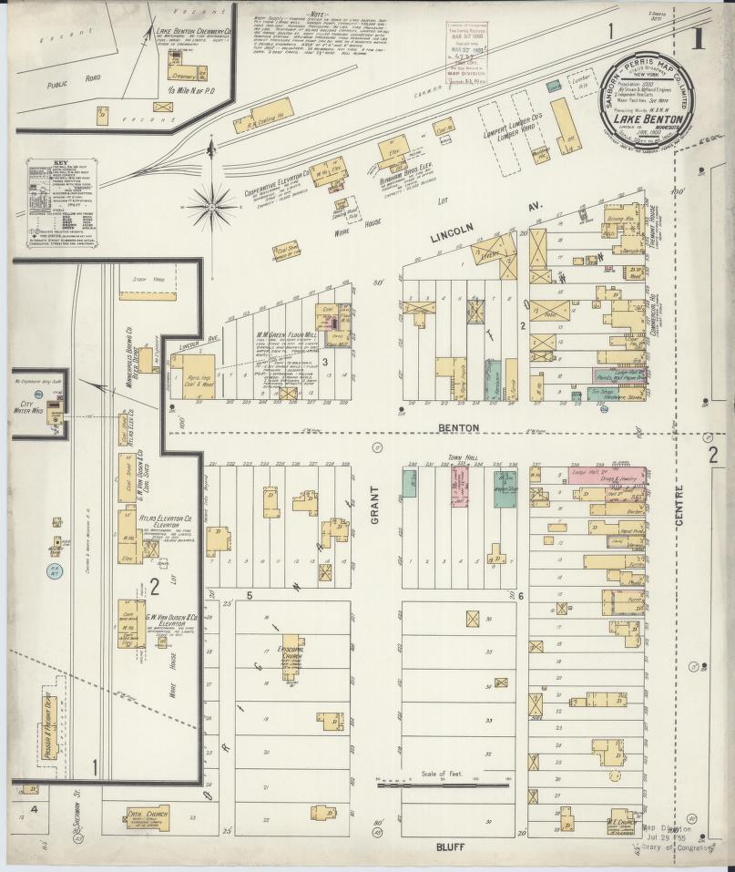 Sanborn Fire Insurance Map from Lake Benton, Lincoln County, Minnesota. (1900) – Map View