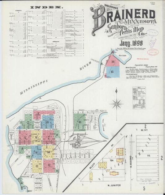 Sanborn Fire Insurance Map from Brainerd, Crow Wing County, Minnesota. (1898) – Map View