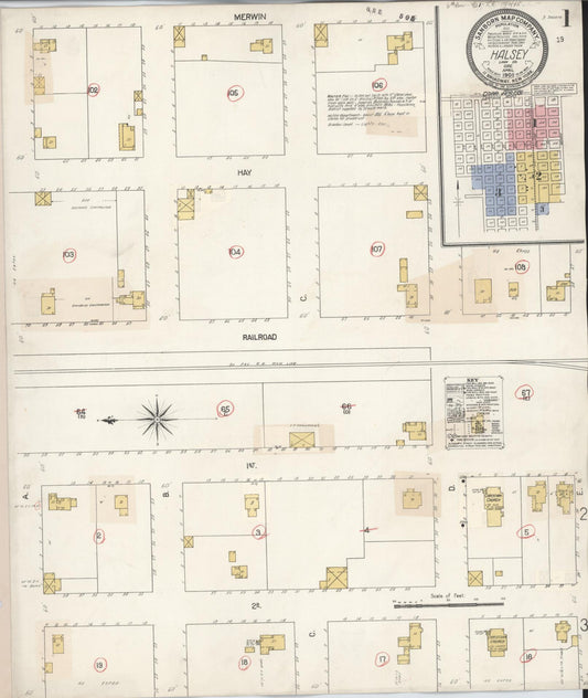 Sanborn Fire Insurance Map from Halsey, Linn County, Oregon (1931), Sheet #0001 - Historic Sanborn Fire Insurance Map Print, vintage old map wall art, antique decor, genealogy gift, Oregon Oregon map