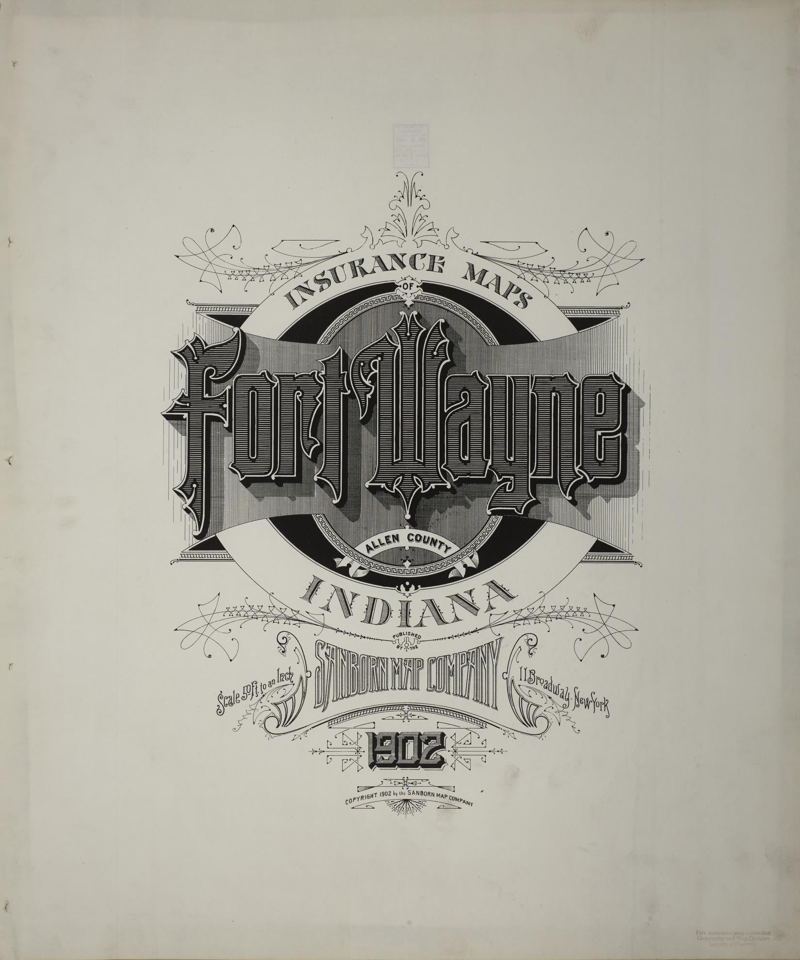 Sanborn Fire Insurance Map from Fort Wayne, Allen County, Indiana. (1902) – Historic Sanborn Fire Insurance Map Print