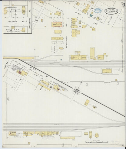Sanborn Fire Insurance Map from Saint James, Watonwan County, Minnesota (1894), Sheet #0004 - Complete Map Set gallery image, historic Sanborn map, vintage wall art, Minnesota Minnesota
