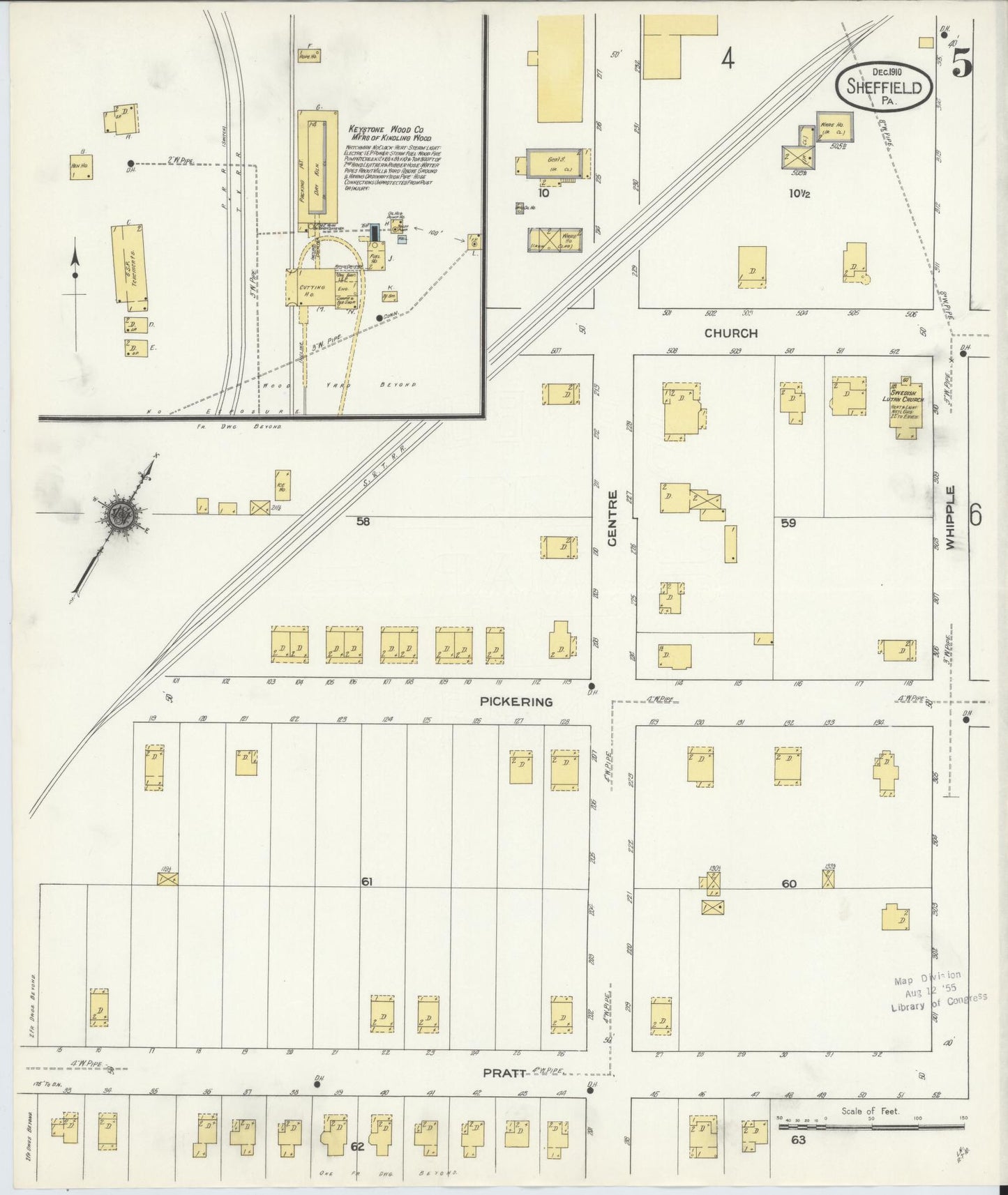 Sanborn Fire Insurance Map from Sheffield, Warren County, Pennsylvania (1910), Sheet #0005 - Complete Map Set gallery image, historic Sanborn map, vintage wall art, Pennsylvania Pennsylvania