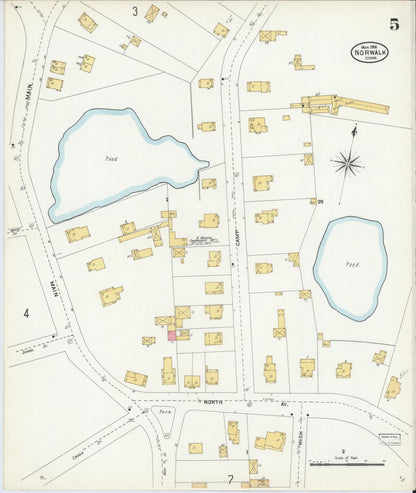 Sanborn Fire Insurance Map from Norwalk, Fairfield County, Connecticut (1906), Sheet #0005 - Complete Map Set gallery image, historic Sanborn map, vintage wall art, Connecticut Connecticut