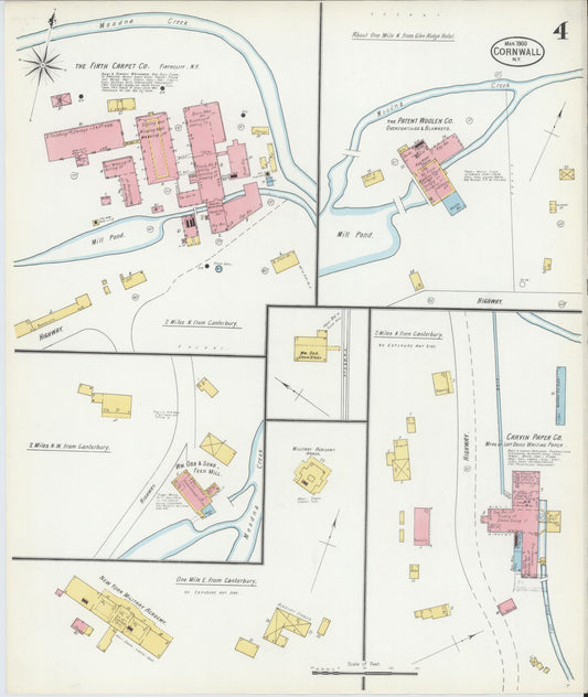 Sanborn Fire Insurance Map from Cornwall, Orange County, New York (1900), Sheet #0004 - Historic Sanborn Fire Insurance Map Print, vintage old map wall art, antique decor, genealogy gift, New York New York map