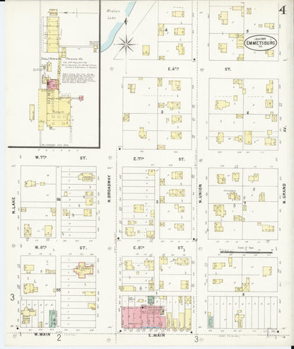 Sanborn Fire Insurance Map from Emmetsburg, Palo Alto County, Iowa (1897), Sheet #0004 - Historic Sanborn Fire Insurance Map Print