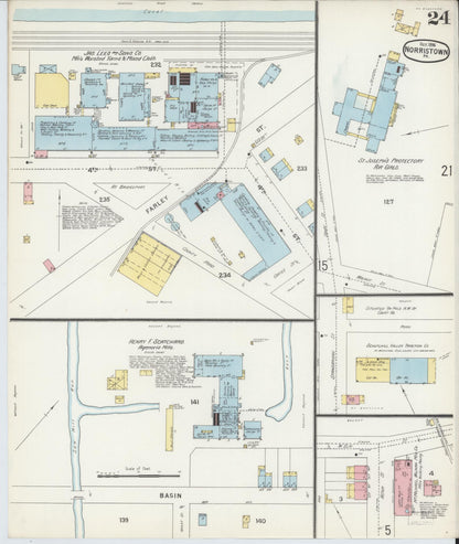 Sanborn Fire Insurance Map from Norristown, Montgomery County, Pennsylvania (1896), Sheet #0024 - Complete Map Set gallery image, historic Sanborn map, vintage wall art, Pennsylvania Pennsylvania