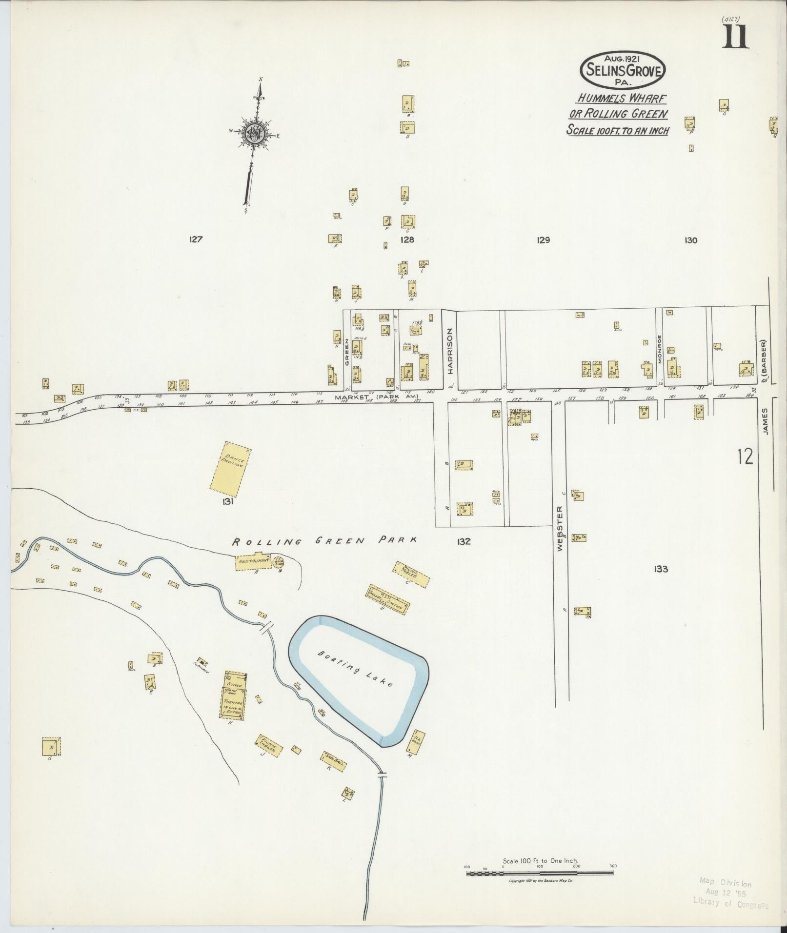 Sanborn Fire Insurance Map from Selins Grove, Snyder County, Pennsylvania (1921), Sheet #0011 - Complete Map Set gallery image, historic Sanborn map, vintage wall art, Pennsylvania Pennsylvania
