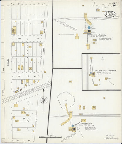 Sanborn Fire Insurance Map from Aurora, Saint Louis County, Minnesota (1906), Sheet #0002 - Historic Sanborn Fire Insurance Map Print, vintage old map wall art, antique decor, genealogy gift, Minnesota Minnesota map