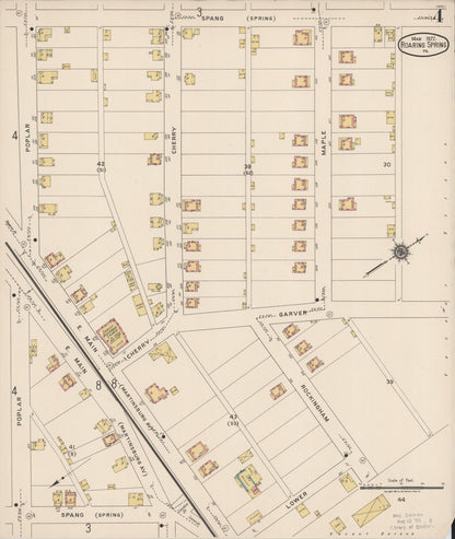 Sanborn Fire Insurance Map from Roaring Spring, Blair County, Pennsylvania (1922), Sheet #0004 - Complete Map Set gallery image, historic Sanborn map, vintage wall art, Pennsylvania Pennsylvania