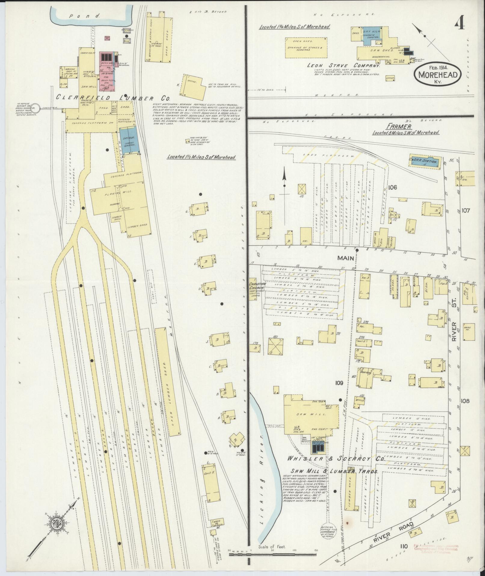 Sanborn Fire Insurance Map from Morehead, Rowan County, Kentucky (1914), Sheet #0004 - Complete Map Set gallery image, historic Sanborn map, vintage wall art, Kentucky Kentucky