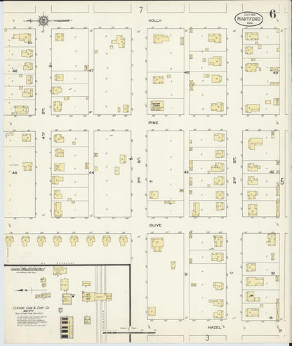 Sanborn Fire Insurance Map from Hartford, Sebastian County, Arkansas (1913), Sheet #0006 - Complete Map Set gallery image, historic Sanborn map, vintage wall art, Arkansas Arkansas
