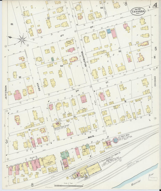 Sanborn Fire Insurance Map from Savanna, Carroll County, Illinois (1897), Sheet #0004 - Historic Sanborn Fire Insurance Map Print, vintage old map wall art, antique decor, genealogy gift, Illinois Illinois map