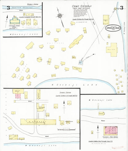 Sanborn Fire Insurance Map from Arnold's Park, Dickinson County, Iowa (1930), Sheet #0003 - Historic Sanborn Fire Insurance Map Print