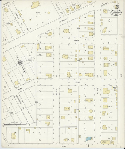 Sanborn Fire Insurance Map from Corning, Clay County, Arkansas (1914), Sheet #0002 - Complete Map Set gallery image, historic Sanborn map, vintage wall art, Arkansas Arkansas