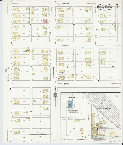 Sanborn Fire Insurance Map from Chicago Junction, Huron County, Ohio (1911), Sheet #0007 - Historic Sanborn Fire Insurance Map Print, vintage old map wall art, antique decor, genealogy gift, Ohio Ohio map