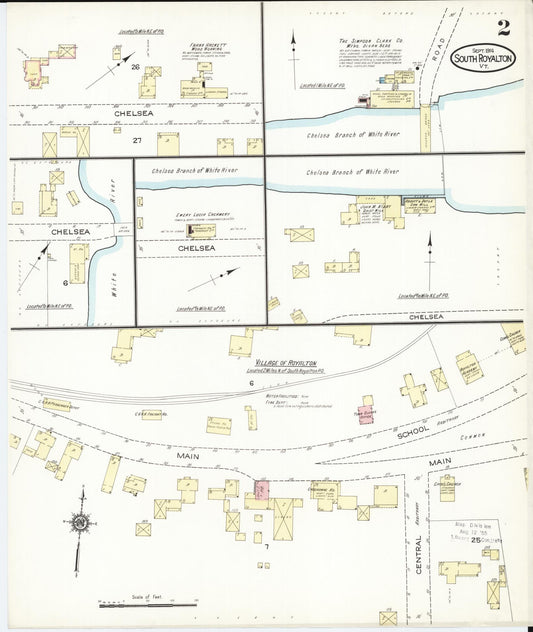 Sanborn Fire Insurance Map from South Royalton, Windsor County, Vermont (1914), Sheet #0002 - Historic Sanborn Fire Insurance Map Print, vintage old map wall art, antique decor, genealogy gift, Vermont Vermont map