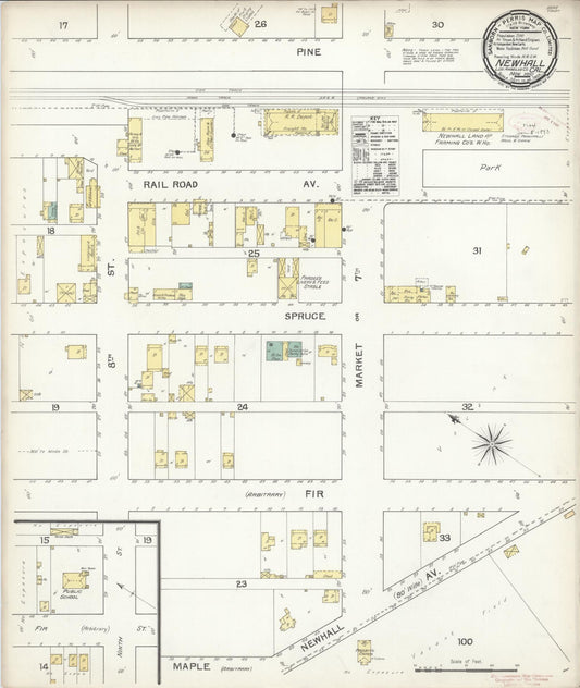 Sanborn Fire Insurance Map from Newhall, Los Angeles County, California (1892), Sheet #0001 - Historic Sanborn Fire Insurance Map Print, vintage old map wall art, antique decor, genealogy gift, California California map