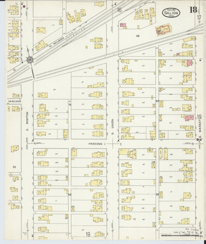 Sanborn Fire Insurance Map from Galion, Crawford County, Ohio (1913), Sheet #0018 - Complete Map Set gallery image, historic Sanborn map, vintage wall art, Ohio Ohio