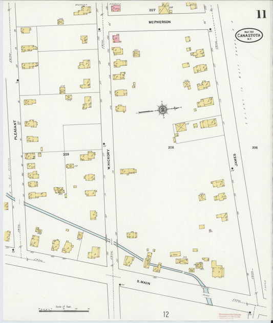Sanborn Fire Insurance Map from Canastota, Madison County, New York (1911), Sheet #0011 - Historic Sanborn Fire Insurance Map Print, vintage old map wall art, antique decor, genealogy gift, New York New York map