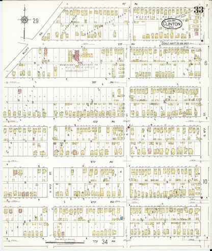 Sanborn Fire Insurance Map from Clinton, Clinton County, Iowa (1917), Sheet #0033 - Historic Sanborn Fire Insurance Map Print
