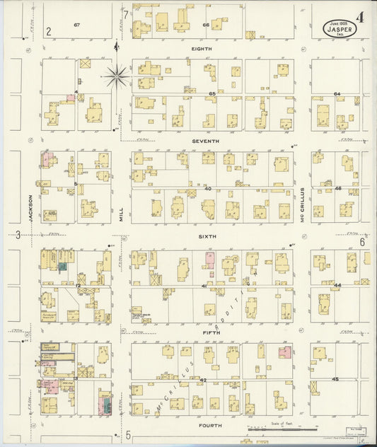 Sanborn Fire Insurance Map from Jasper, Dubois County, Indiana (1909), Sheet #0004 - Historic Sanborn Fire Insurance Map Print, vintage old map wall art, antique decor, genealogy gift, Indiana Indiana map