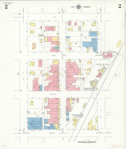 Sanborn Fire Insurance Map from Syracuse, Otoe County, Nebraska (1939), Sheet #0002 - Complete Map Set gallery image, historic Sanborn map, vintage wall art, Nebraska Nebraska