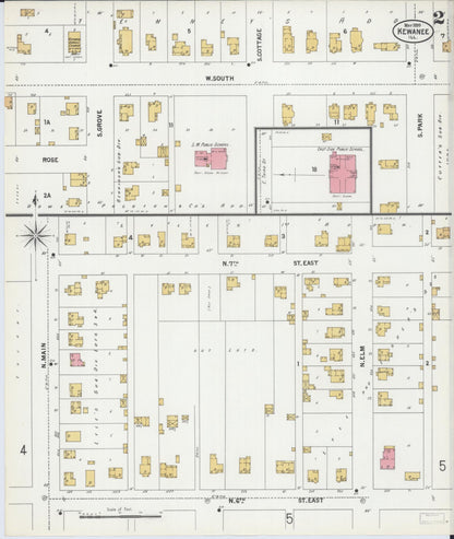 Sanborn Fire Insurance Map from Kewanee, Henry County, Illinois (1899), Sheet #0002 - Complete Map Set gallery image, historic Sanborn map, vintage wall art, Illinois Illinois