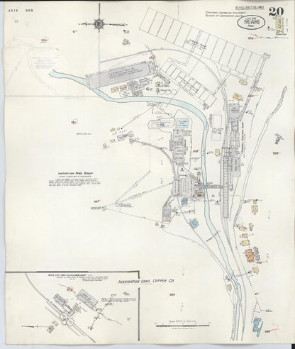 Sanborn Fire Insurance Map from Miami, Gila County, Arizona (1948), Sheet #0020 - Complete Map Set gallery image, historic Sanborn map, vintage wall art, Arizona Arizona