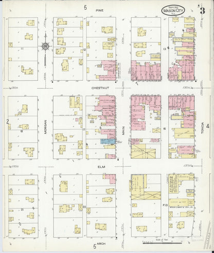 Sanborn Fire Insurance Map from Mason City, Mason County, Illinois (1914), Sheet #0003 - Historic Sanborn Fire Insurance Map Print, vintage old map wall art, antique decor, genealogy gift, Illinois Illinois map