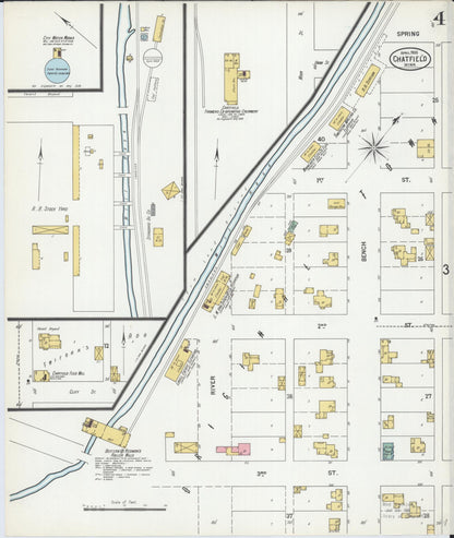 Sanborn Fire Insurance Map from Chatfield, Fillmore And Olmsted Counties, Minnesota (1900), Sheet #0004 - Complete Map Set gallery image, historic Sanborn map, vintage wall art, Minnesota Minnesota