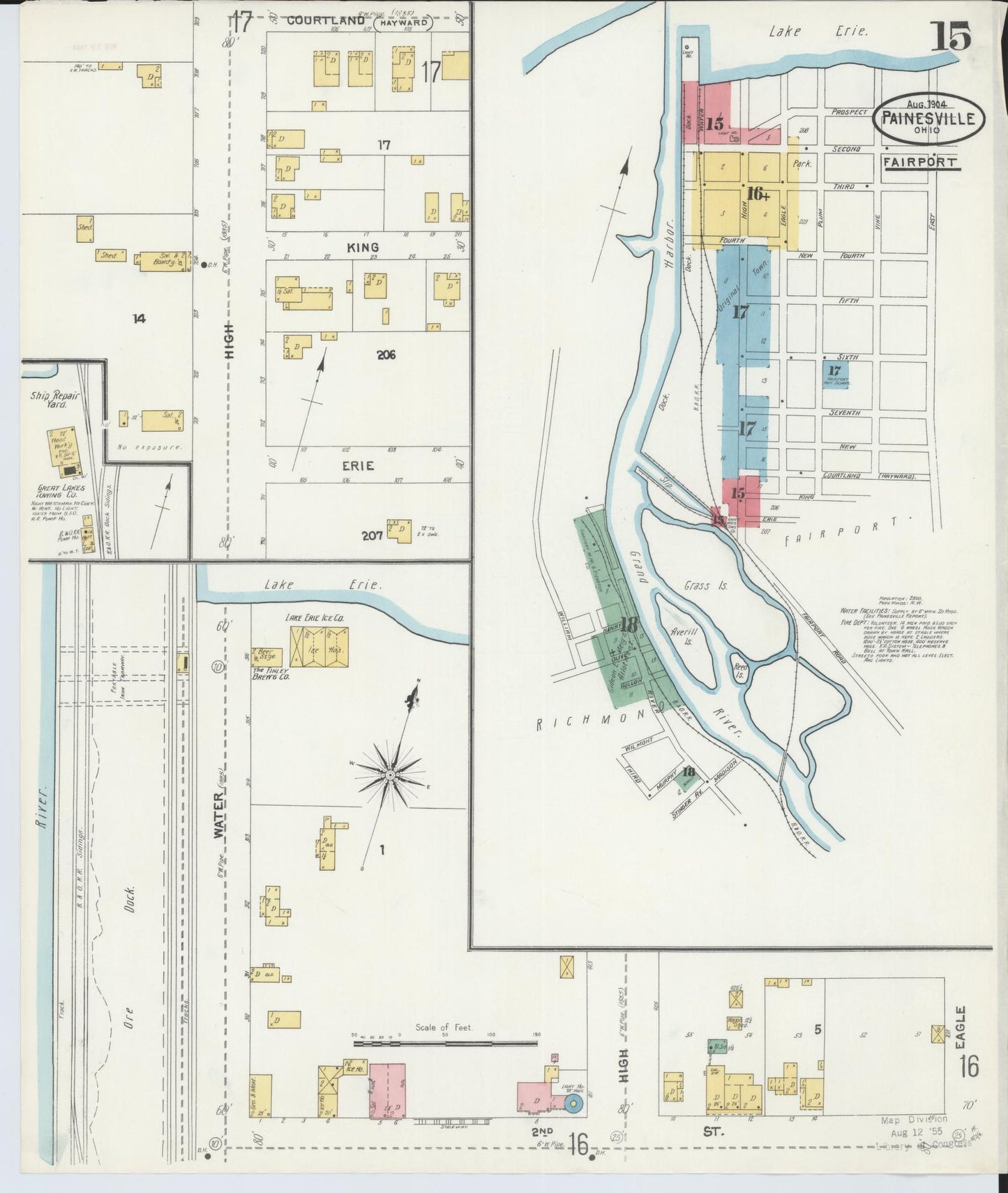 Sanborn Fire Insurance Map from Painesville, Lake County, Ohio (1904), Sheet #0015 - Complete Map Set gallery image, historic Sanborn map, vintage wall art, Ohio Ohio