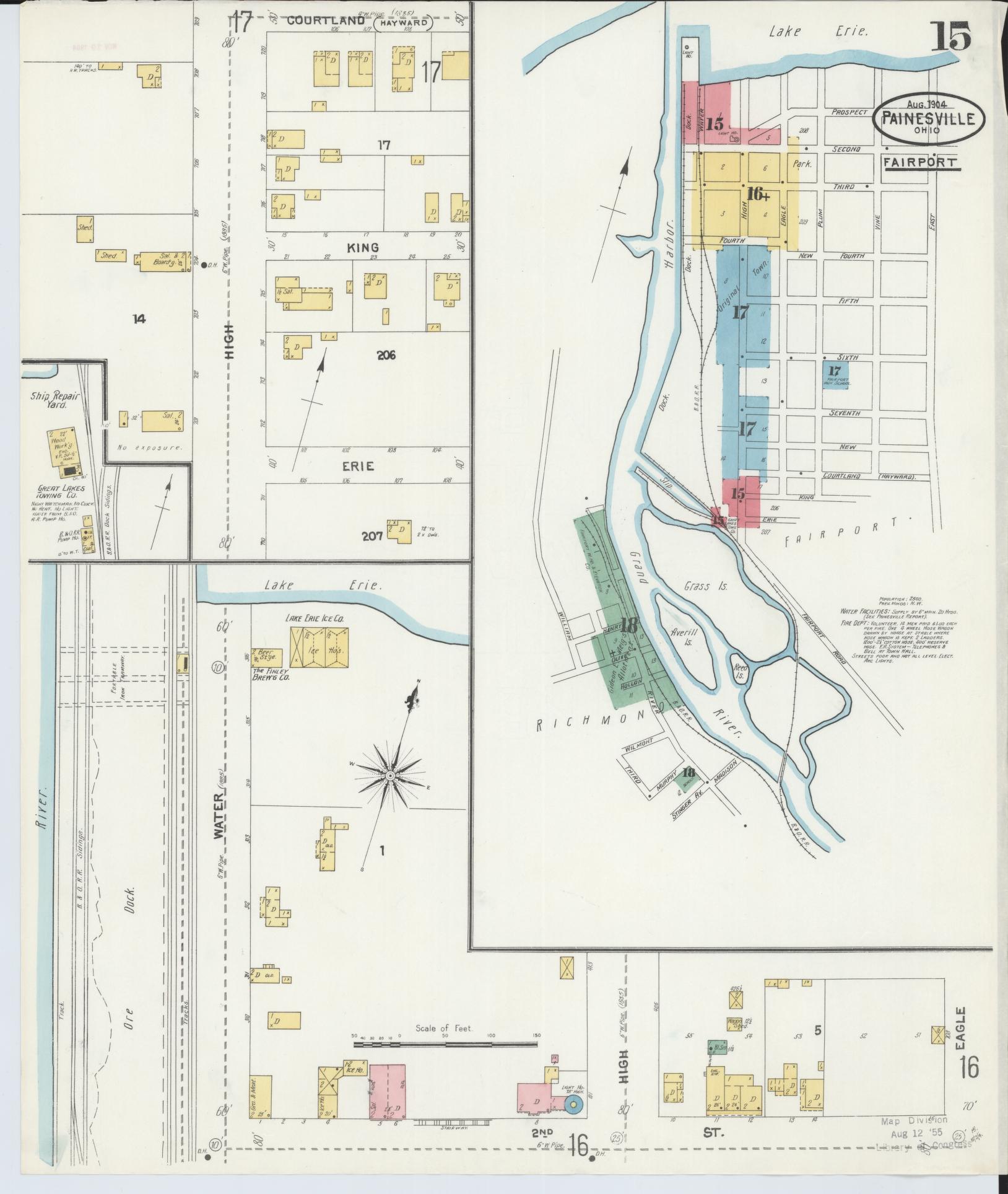 Sanborn Fire Insurance Map from Painesville, Lake County, Ohio (1904), Sheet #0015 - Complete Map Set gallery image, historic Sanborn map, vintage wall art, Ohio Ohio