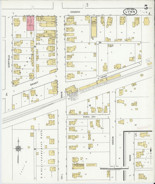 Sanborn Fire Insurance Map from Lynn, Randolph County, Indiana (1920), Sheet #0005 - Historic Sanborn Fire Insurance Map Print, vintage old map wall art, antique decor, genealogy gift, Indiana Indiana map